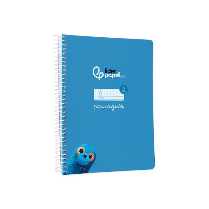 Cuaderno Espiral Liderpapel Din A5 Pautaguia Tapa Blanda 40H 75 gr Cuadro Pautado 5 mm Color Azul 5 unidades 4