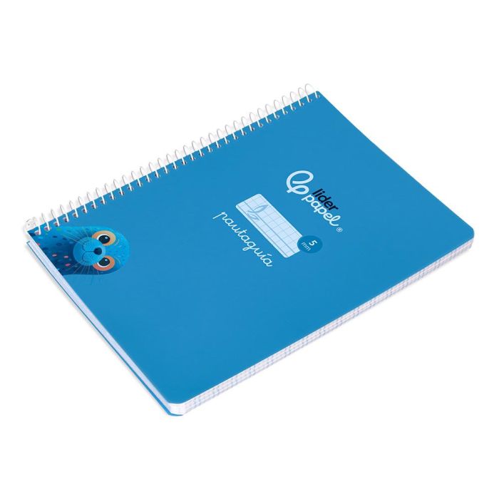 Cuaderno Espiral Liderpapel Din A5 Pautaguia Tapa Blanda 40H 75 gr Cuadro Pautado 5 mm Color Azul 5 unidades 5