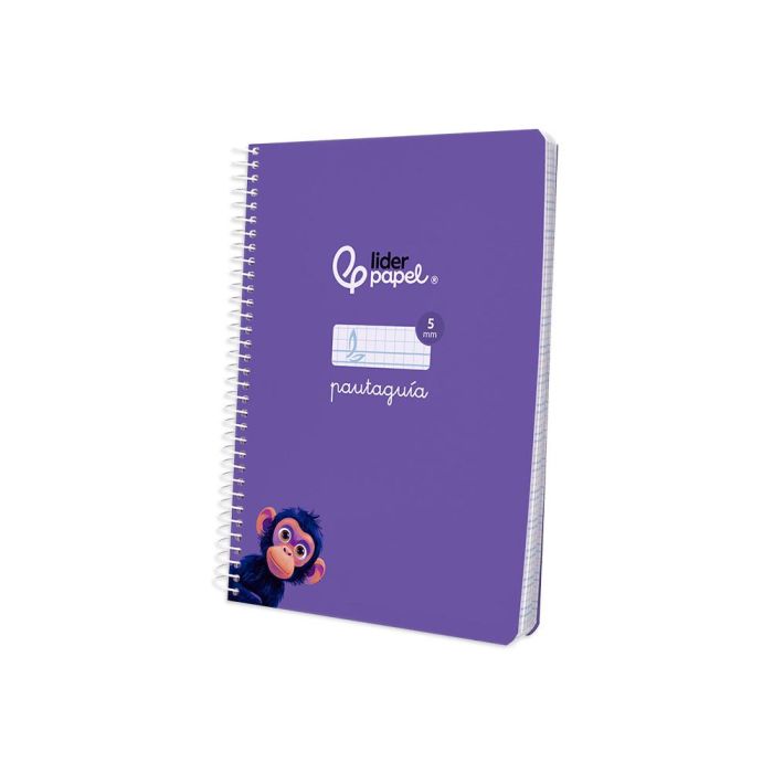 Cuaderno Espiral Liderpapel Din A5 Pautaguia Tapa Blanda 40H 75 gr Cuadro Pautado 5 mm Color Lila 5 unidades 3