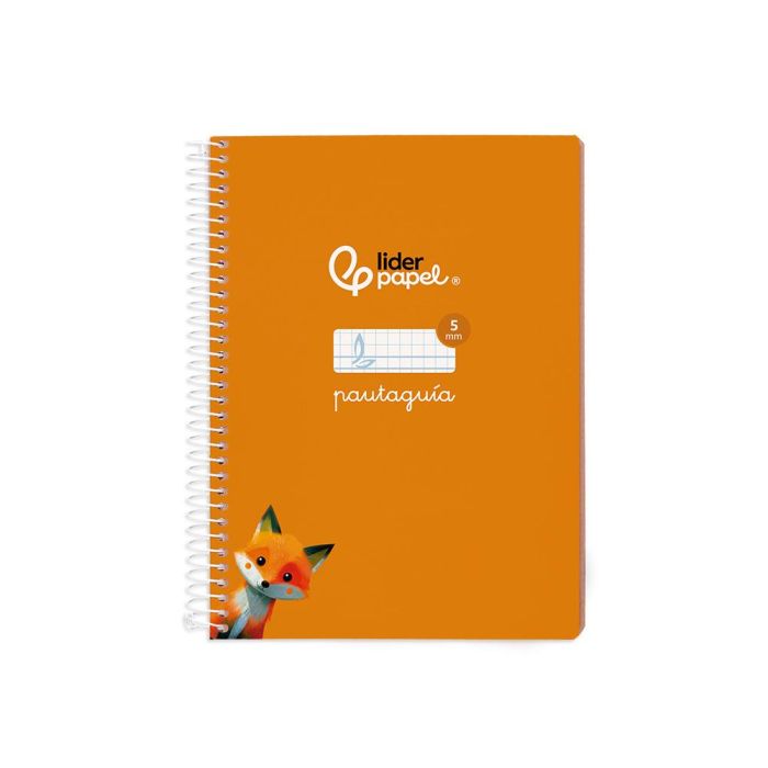 Cuaderno Espiral Liderpapel Din A5 Pautaguia Tapa Blanda 40 H 75 gr Cuadro Pautado 5 mm Color Naranja 5 unidades 1