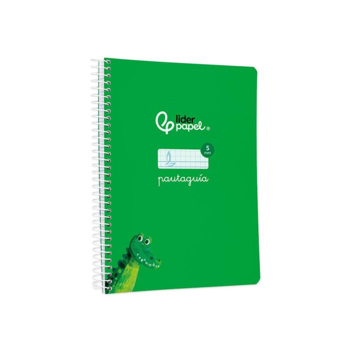 Cuaderno Espiral Liderpapel Din A5 Pautaguia Tapa Blanda 40 H 75 gr Cuadro Pautado 5 mm Color Verde 5 unidades 4