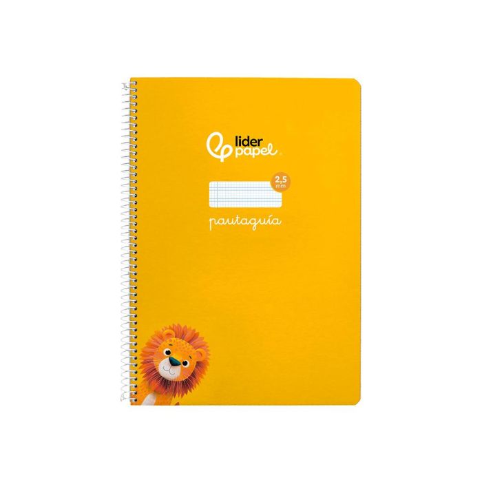 Cuaderno Espiral Liderpapel Di N A4 Pautaguia Tapa Dura 80H 90 gr Cuadro Pautado 2,5 mm Color Amarillo 5 unidades 1