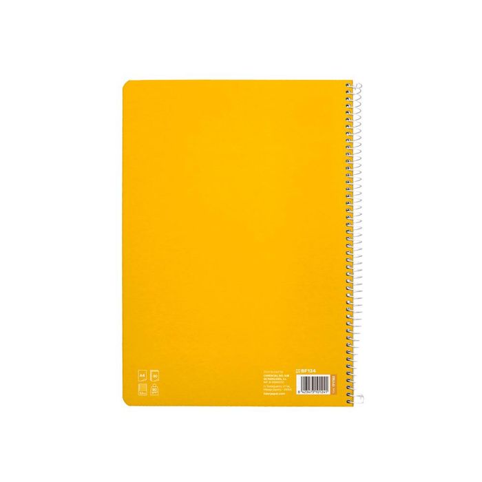 Cuaderno Espiral Liderpapel Di N A4 Pautaguia Tapa Dura 80H 90 gr Cuadro Pautado 2,5 mm Color Amarillo 5 unidades 2