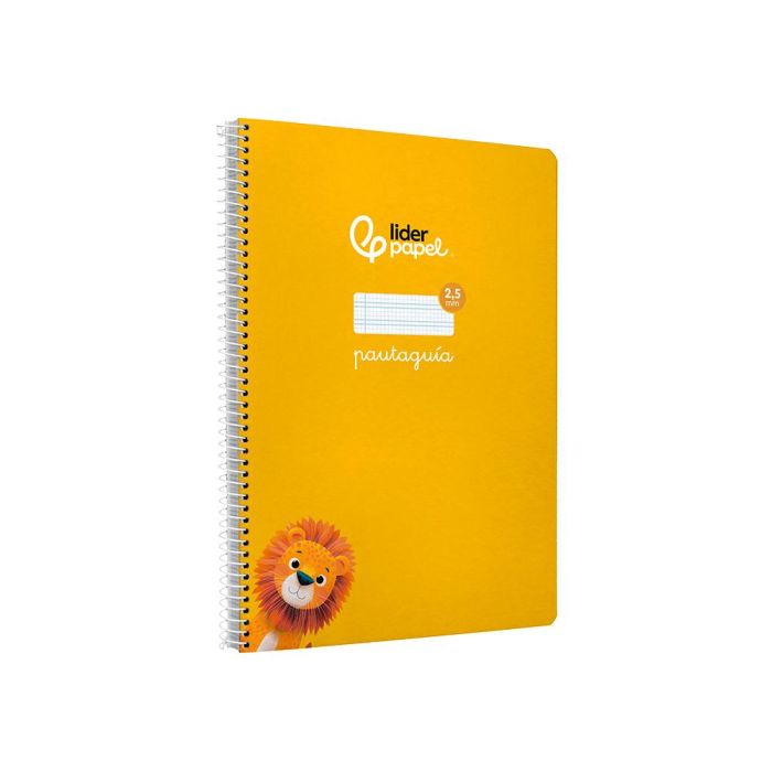 Cuaderno Espiral Liderpapel Di N A4 Pautaguia Tapa Dura 80H 90 gr Cuadro Pautado 2,5 mm Color Amarillo 5 unidades 4