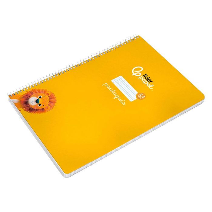 Cuaderno Espiral Liderpapel Di N A4 Pautaguia Tapa Dura 80H 90 gr Cuadro Pautado 2,5 mm Color Amarillo 5 unidades 5