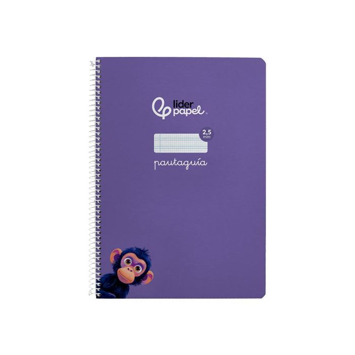 Cuaderno Espiral Liderpapel Di N A4 Pautaguia Tapa Dura 80H 90 gr Cuadro Pautado 2,5 mm Color Lila 5 unidades 1