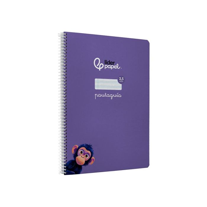 Cuaderno Espiral Liderpapel Di N A4 Pautaguia Tapa Dura 80H 90 gr Cuadro Pautado 2,5 mm Color Lila 5 unidades 4