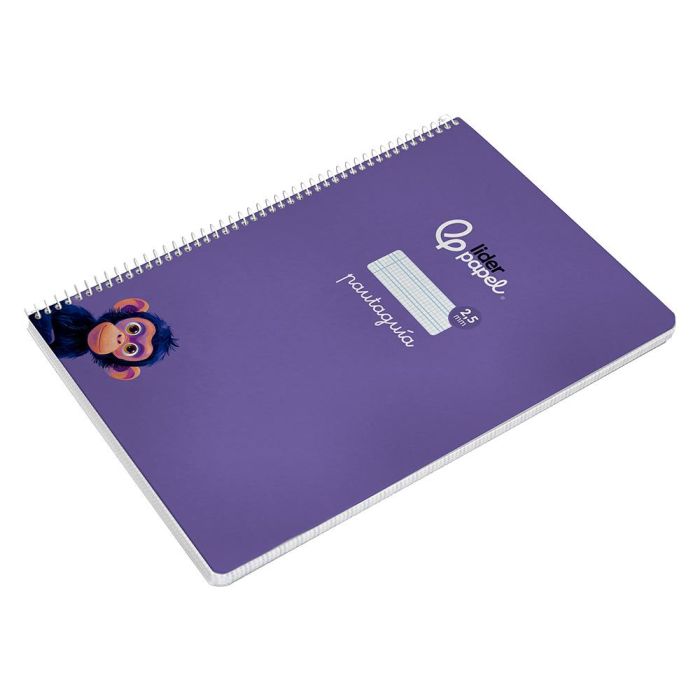 Cuaderno Espiral Liderpapel Di N A4 Pautaguia Tapa Dura 80H 90 gr Cuadro Pautado 2,5 mm Color Lila 5 unidades 5