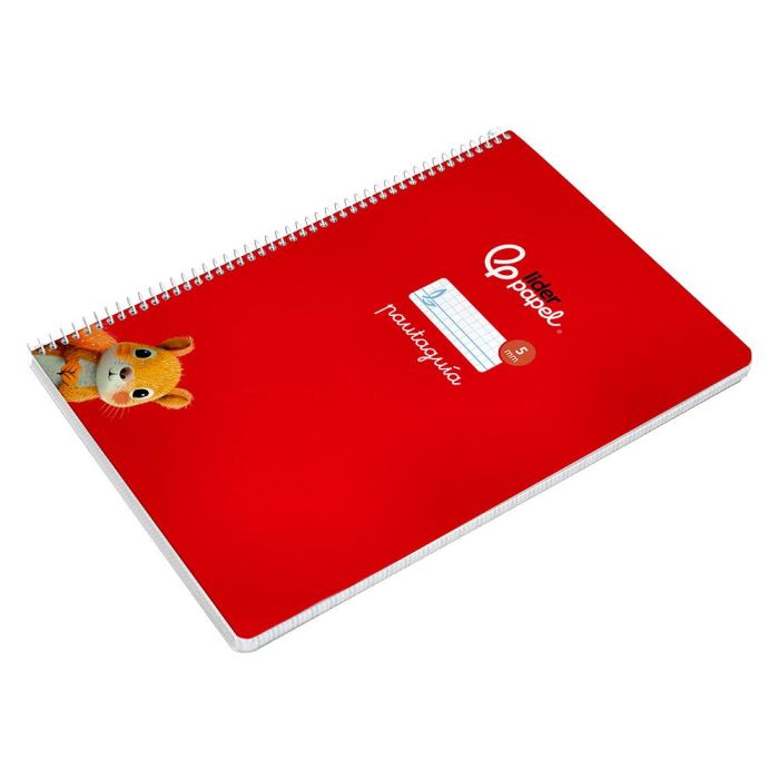 Cuaderno Espiral Liderpapel Di N A4 Pautaguia Tapa Dura 80H 90 gr Cuadro Pautado 2,5 mm Color Rojo 5 unidades 5