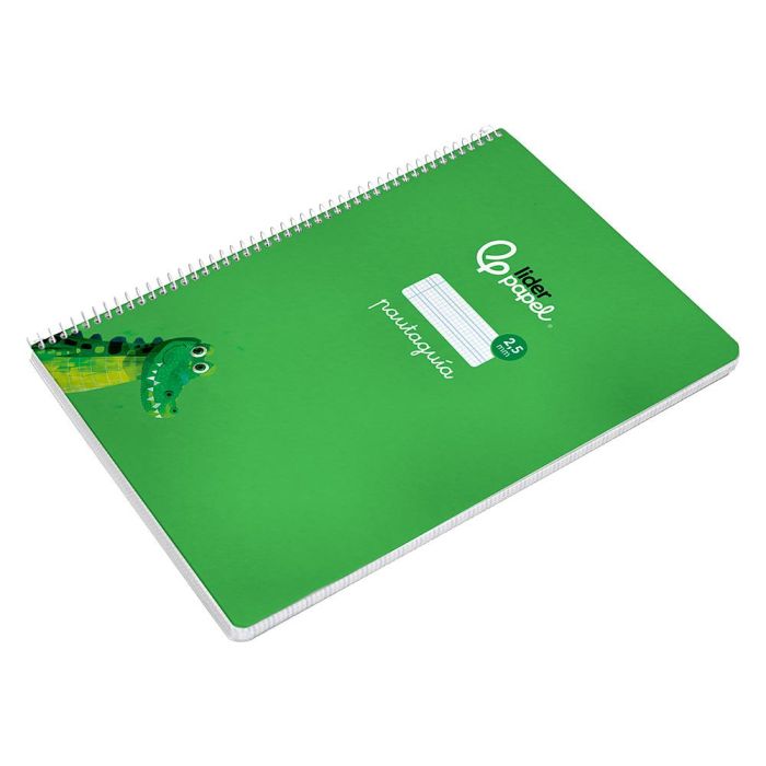 Cuaderno Espiral Liderpapel Di N A4 Pautaguia Tapa Dura 80H 90 gr Cuadro Pautado 2,5 mm Color Verde 5 unidades 5