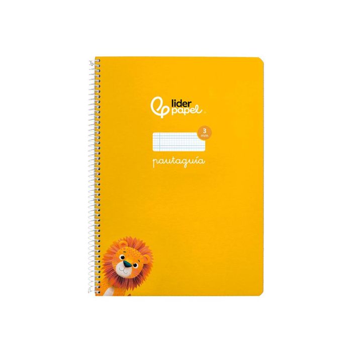 Cuaderno Espiral Liderpapel Di N A4 Pautaguia Tapa Dura 80H 90 gr Cuadro Pautado 3 mm Color Amarillo 5 unidades 1