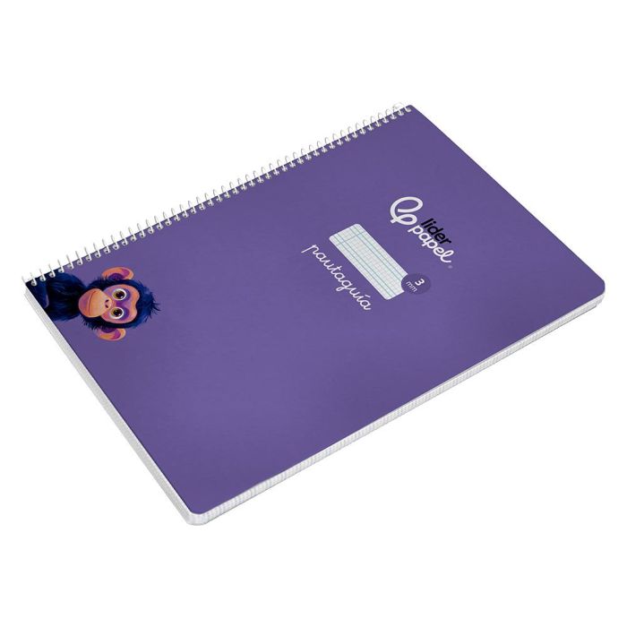 Cuaderno Espiral Liderpapel Di N A4 Pautaguia Tapa Dura 80H 90 gr Cuadro Pautado 3 mm Color Lila 5 unidades 5