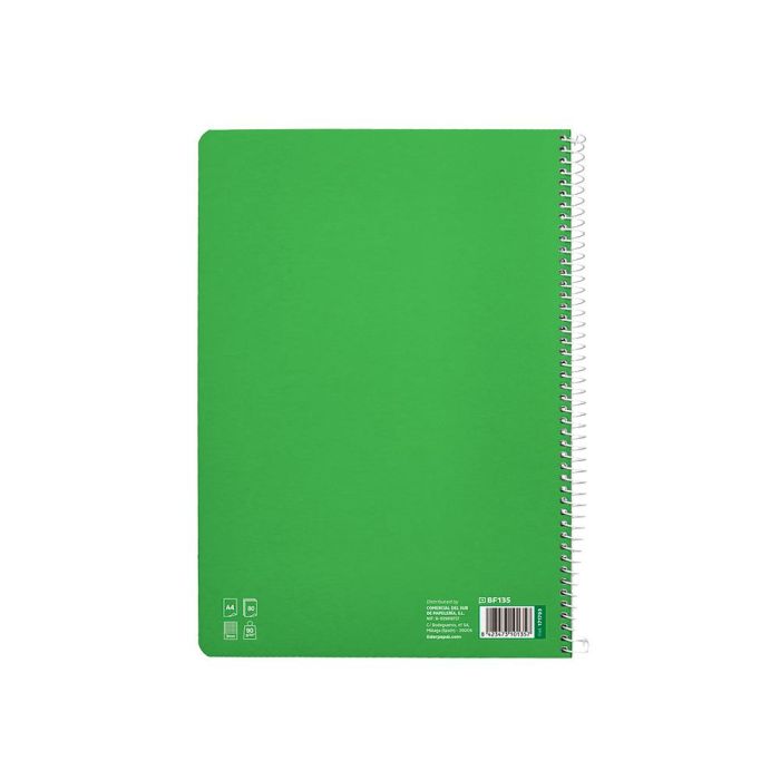 Cuaderno Espiral Liderpapel Di N A4 Pautaguia Tapa Dura 80H 90 gr Cuadro Pautado 3 mm Color Verde 5 unidades 2