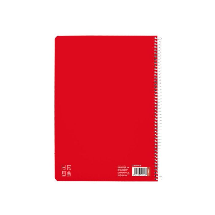 Cuaderno Espiral Liderpapel Di N A4 Pautaguia Tapa Dura 80H 90 gr Cuadro Pautado 5 mm Color Rojo 5 unidades 2