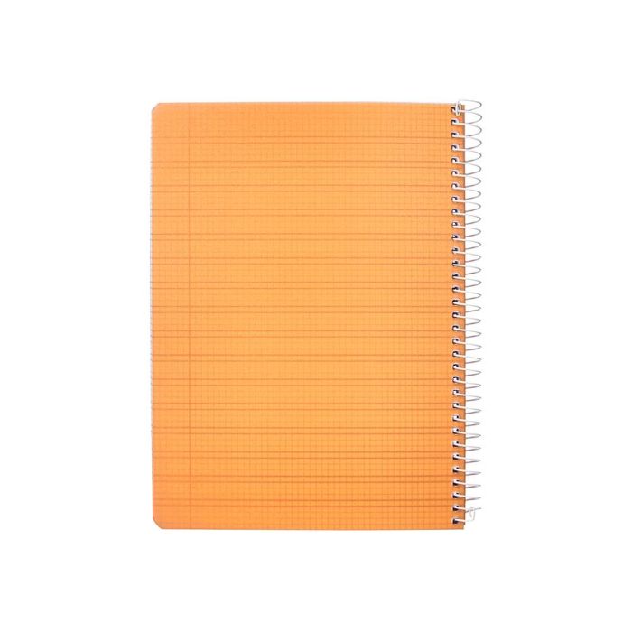 Cuaderno Espiral Liderpapel Din A5 Pautaguia Tapa Plastico 80H 90 gr Cuadro Pautado 3 mm Color Naranja 5 unidades 2