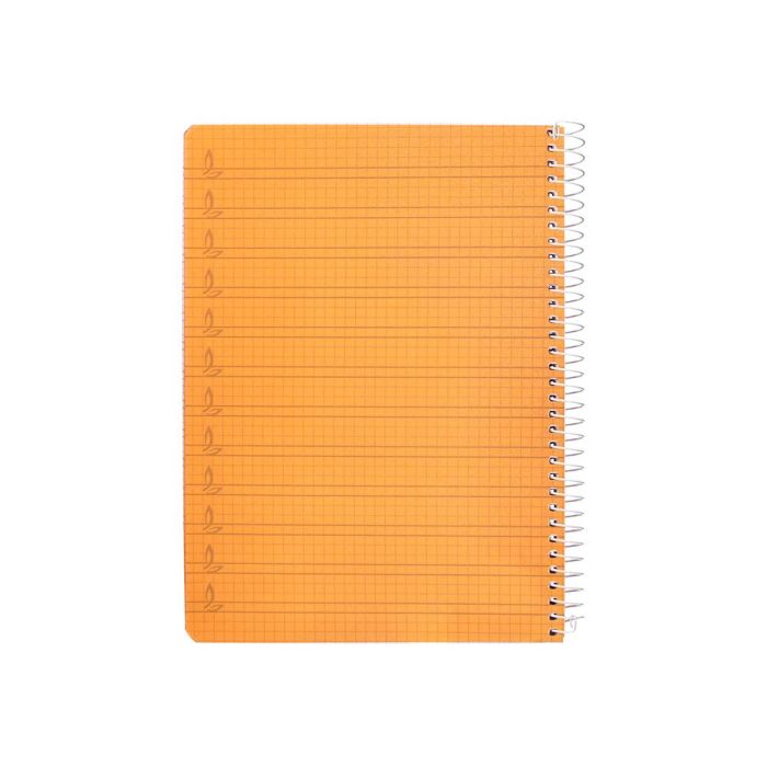 Cuaderno Espiral Liderpapel Din A5 Pautaguia Tapa Plastico 80H 90 gr Cuadro Pautado 4 mm Color Naranja 5 unidades 2