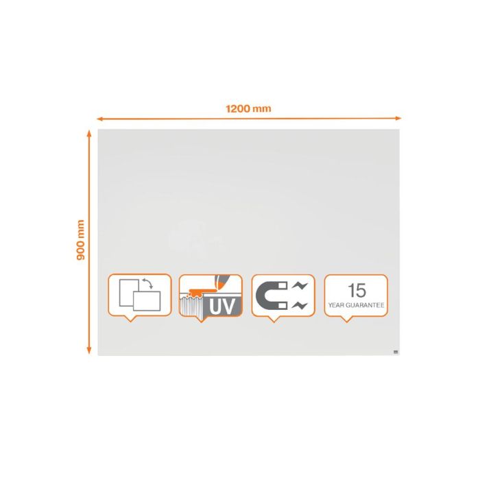 Pizarra Blanca Nobo Infinity Sin Marco Acero Lacado Magnetico 1200x900 mm 2