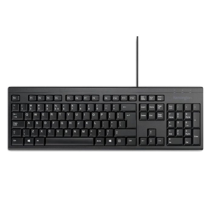 Teclado Kensington Kb100 Eq Con Cable 2400 Dpi Usb-A Color Negro