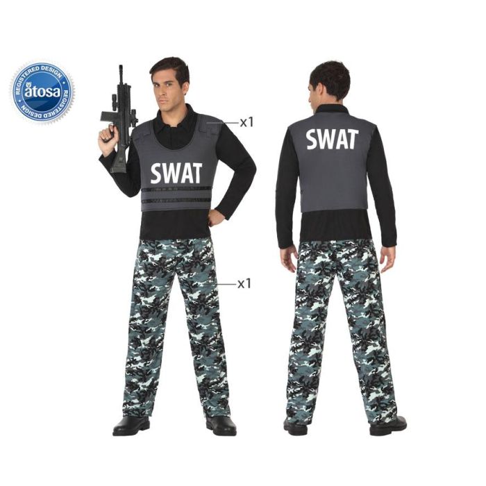 Disfraz Policia Swat Hombre Adulto Camuflaje