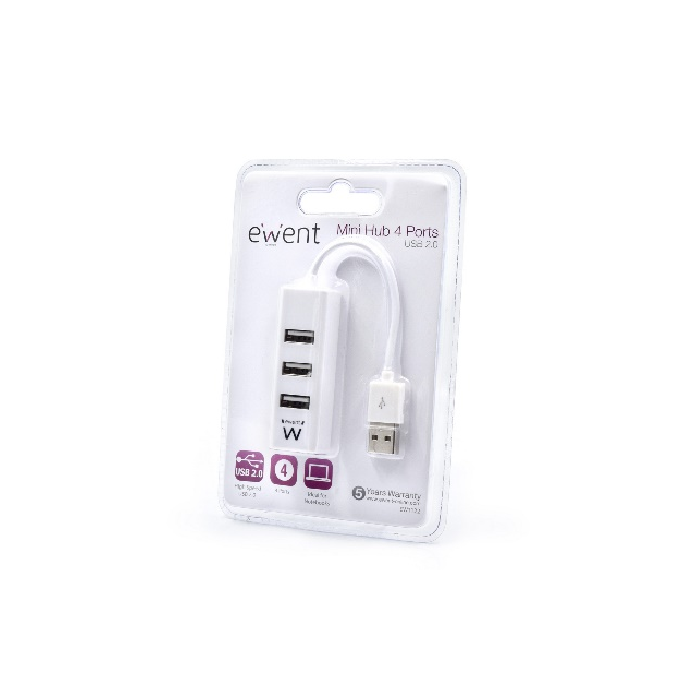 Hub USB Ewent EW1122 Blanco 2