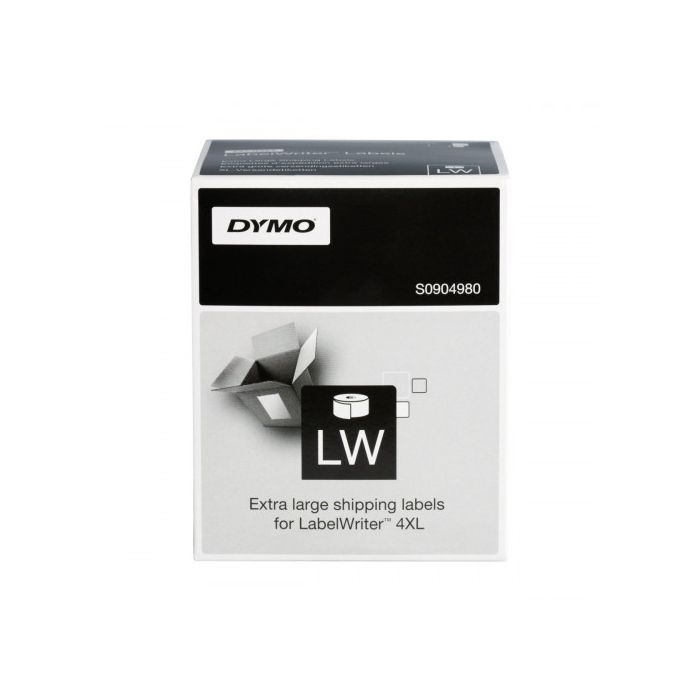 Dymo etiquetas de transferencia termica laber writer, negro sobre fondo blanco , de 104 mm x 159mm. etiquetas extragrandes. rollo de 220 ud.