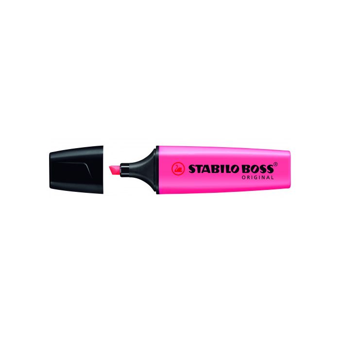 Stabilo boss marcador fluorescente rosa