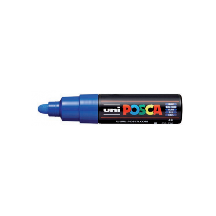 Posca Marcador Pc-7M No Permanente Punta Forma De Bala 4,5-5,5 mm Azul