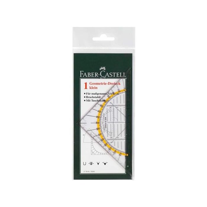 Faber castell regla triángulo graduado triángulos 18cm 1,8mm transparente -blister-