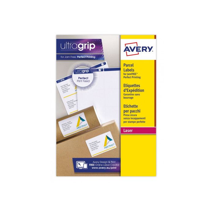 Avery etiquetas adhesivas ultragrip para paquetes 99,1x57mm inkjet/láser 10 x 15h blanco