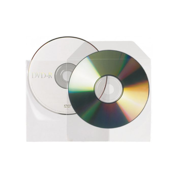 Pack de 25 Fundas Cd-Dvd Pp Transparente No Adhesivas con Solapa 3L 10295