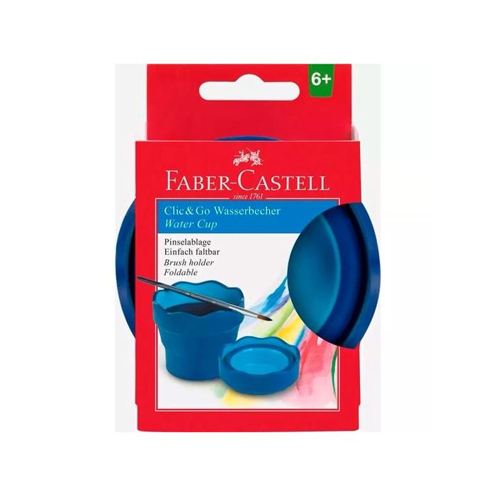 Faber castell vaso plegable para el agua clic&go azul