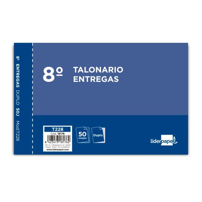 Talonario Liderpapel Entregas 8º Original Y Copia 228 Apaisado 10 unidades 1