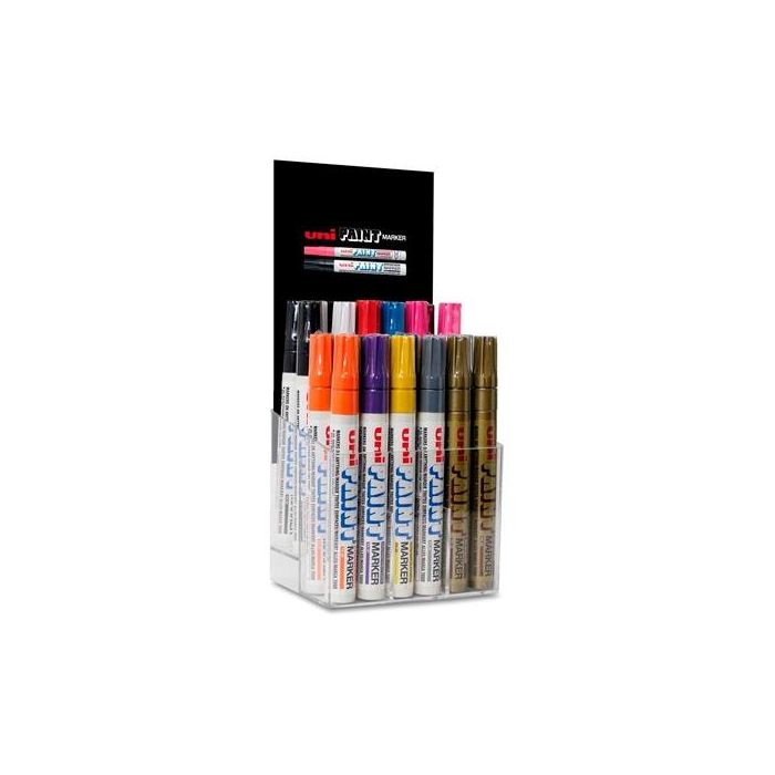 Uniball expositor marcador permanente paint marker px-20/30p surtido -30u-