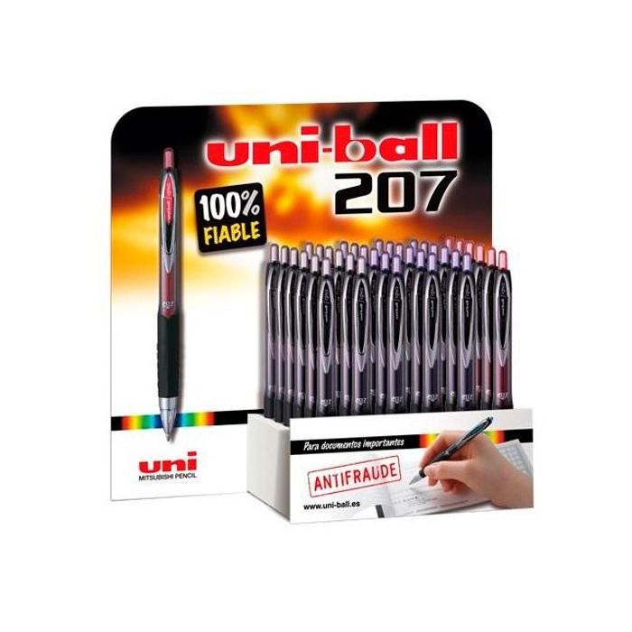 Uniball Expositor Rollerball Signo Umn-207-3D Retráctil Surtido -36U-