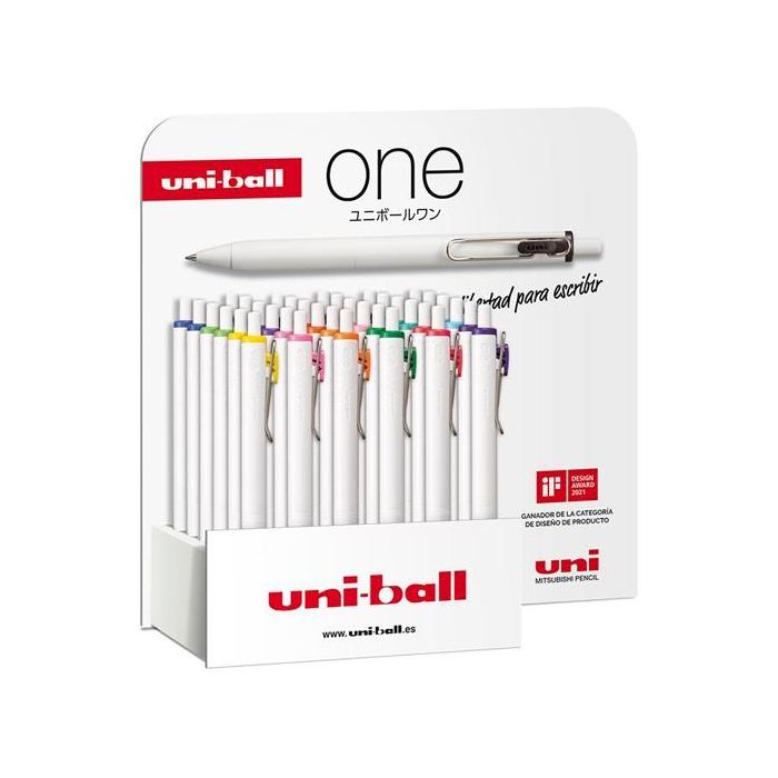 Uniball one gel pen 0,38mm expositor 36 c/surtidos