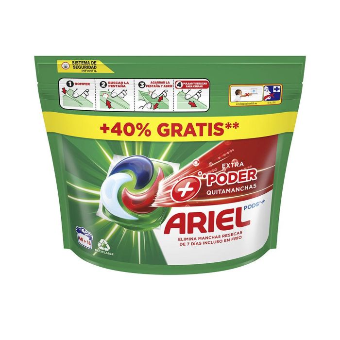 ARIEL PODS EXTRA PODER QUITAMANCHAS 3en1 detergente cápsulas