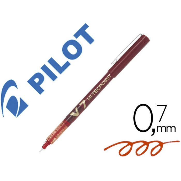 Rotulador Pilot Punta Aguja V-7 Rojo 0.7 mm 12 unidades