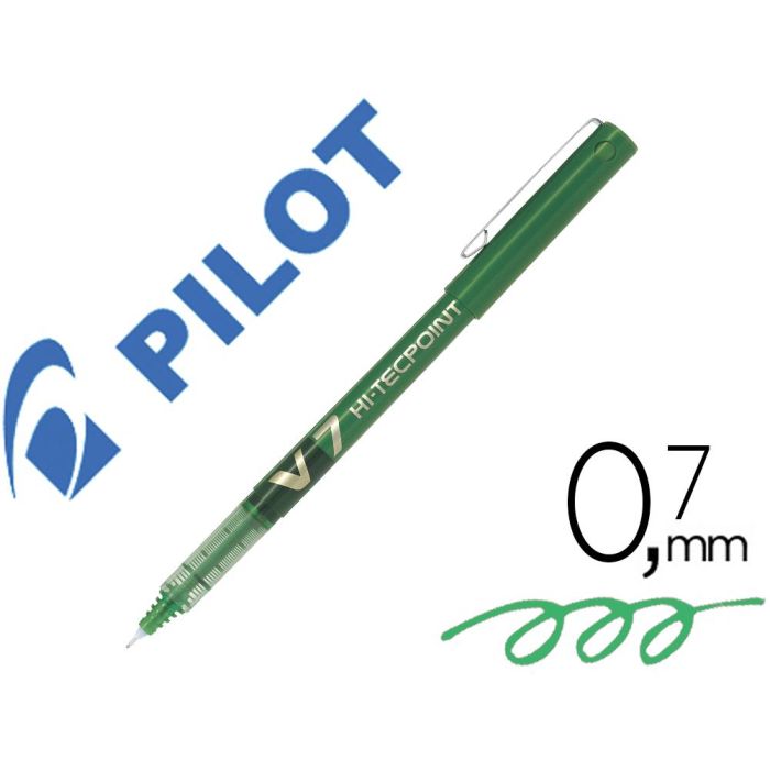 Rotulador Pilot Punta Aguja V-7 Verde 0.7 mm 12 unidades