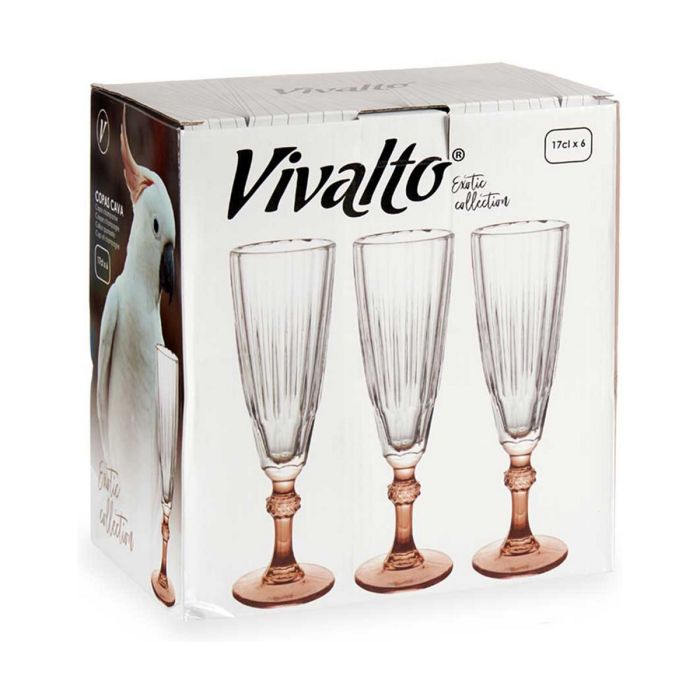 Copa de champán Exotic Vidrio Marrón 6 Unidades (170 ml) 1