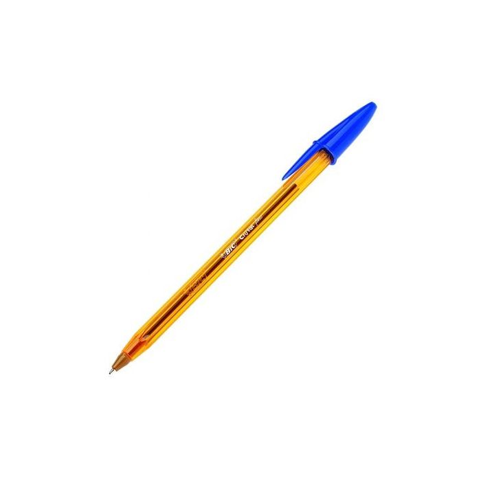 Boligrafo bic naranja punta fina azul (872730)