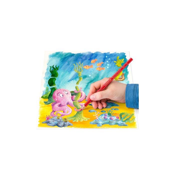 Staedtler Lápices de colores noris aquarell + pincel surtidos en estuche de 12 3