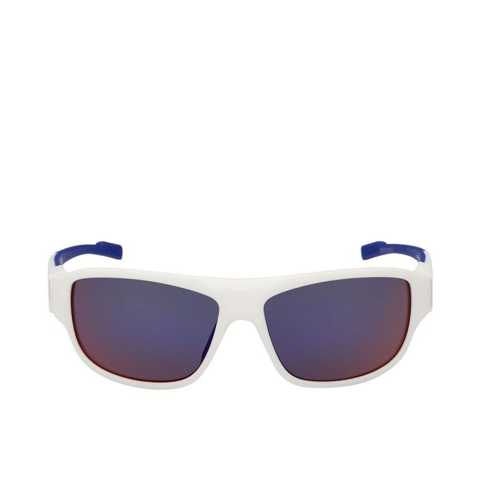 Adidas Sport SP0045 21Z Gafas de Sol Hombre Estilo Navegador Montura Blanca Cristal Violeta Espejo Degradado Deporte 130 mm Patillas