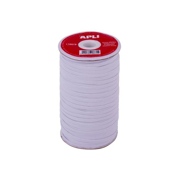 Apli bobina de cuerda elástica plana 5mmx100m blanco