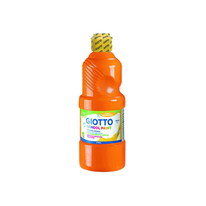 Giotto Témpera escolar lavable naranja botella 500 ml