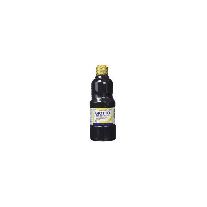 Giotto Témpera escolar lavable negro botella 500 ml