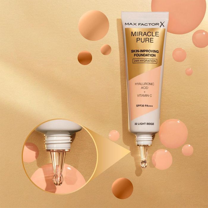 MIRACLE PURE skin-improving foundation 24h hydration SPF30 2