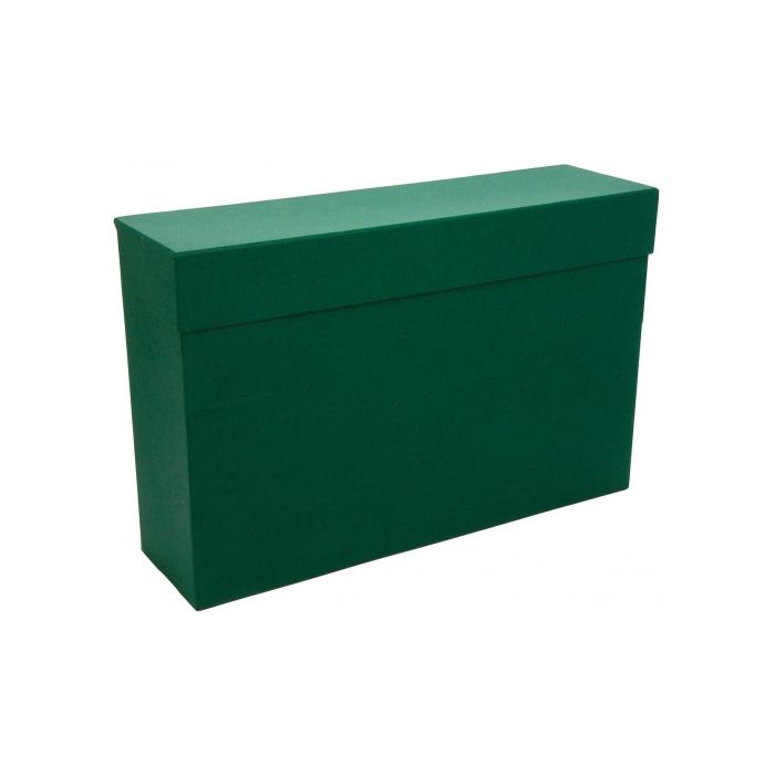 Mariola Caja de transferencia cartón forrado con tela geltex folio verde