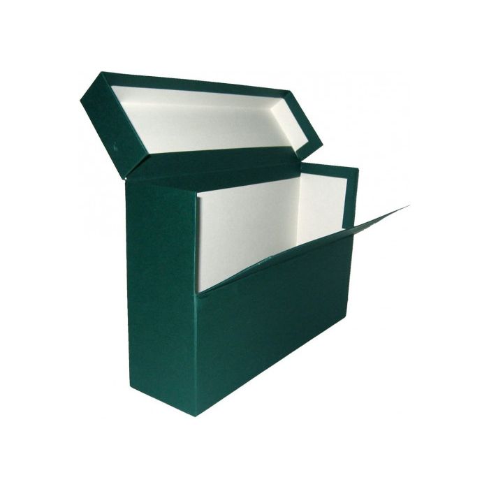 Mariola Caja de transferencia cartón forrado con tela geltex folio verde 1