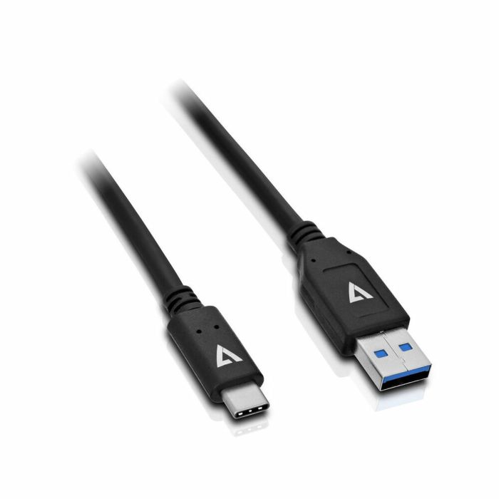 Cable USB A a USB C V7 V7U3.1AC-1M-BLK-1E Negro