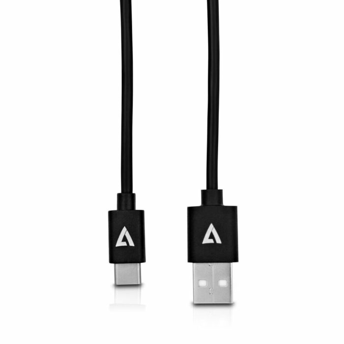 Cable USB A a USB C V7 V7U2AC-2M-BLK-1E Negro